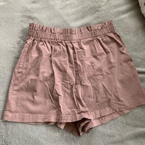 Mauve paper bag top shorts